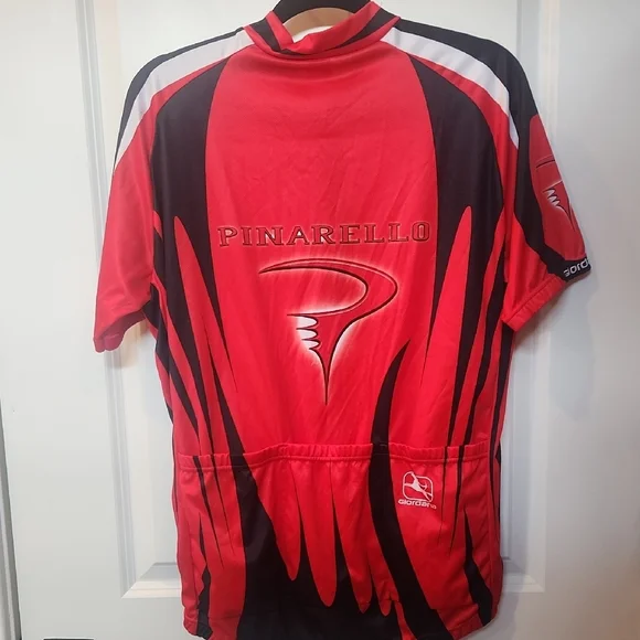 Red and Black Men's Cycling Shirt - Picture 7 of 7